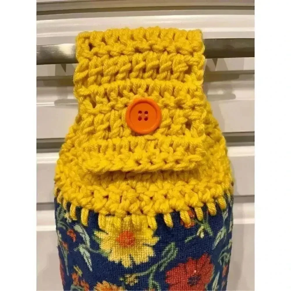 Crochet Top Kitchen Towel- Flowers-I love my mum